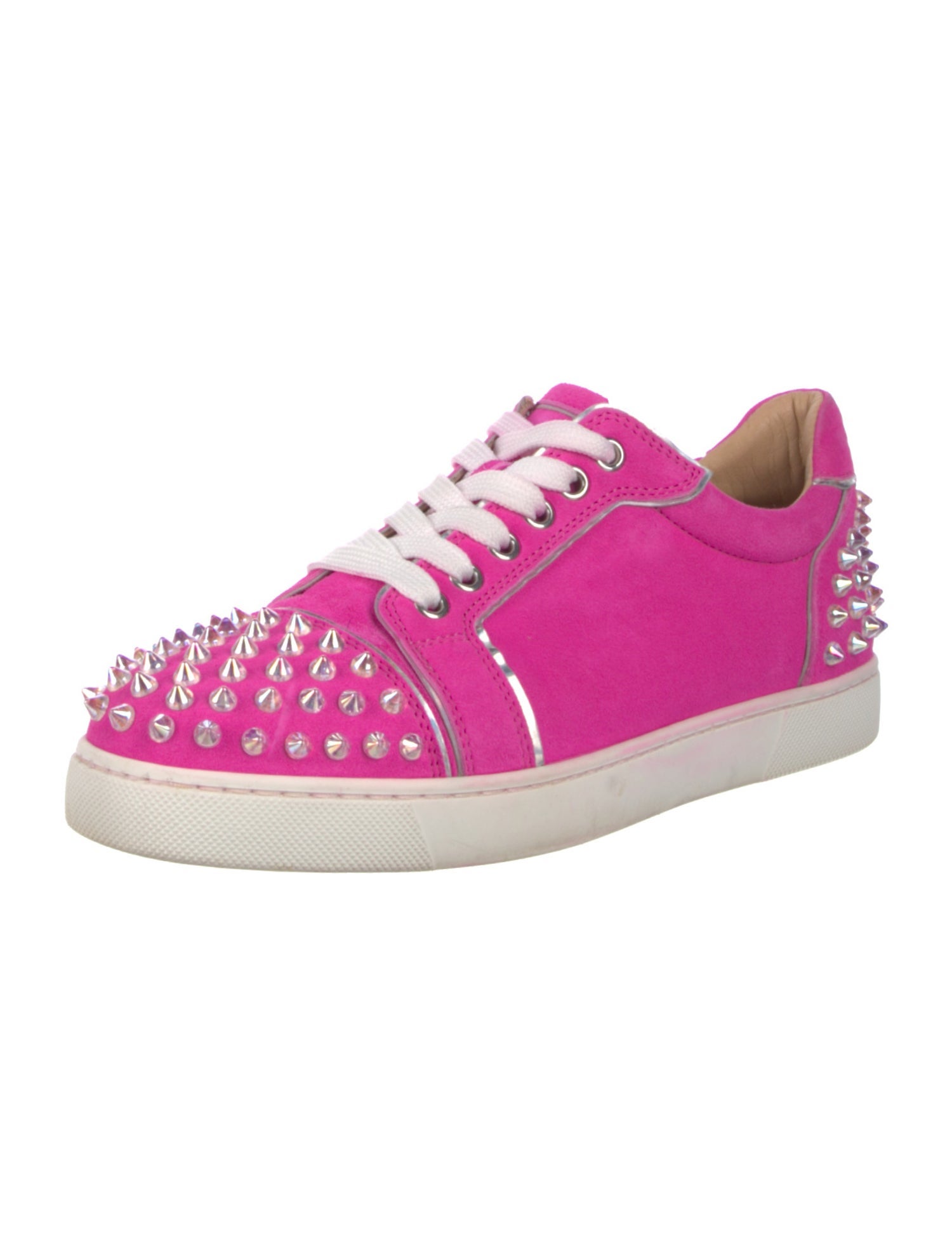 Christian Louboutin Spike Accents Suede Sneakers