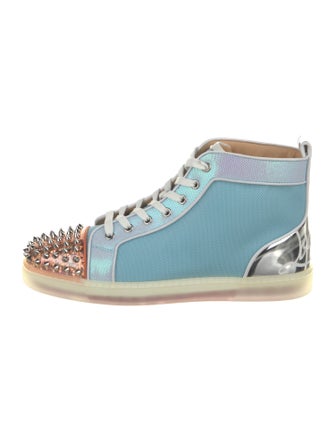 Christian Louboutin Mesh Colorblock Pattern Sneakers
