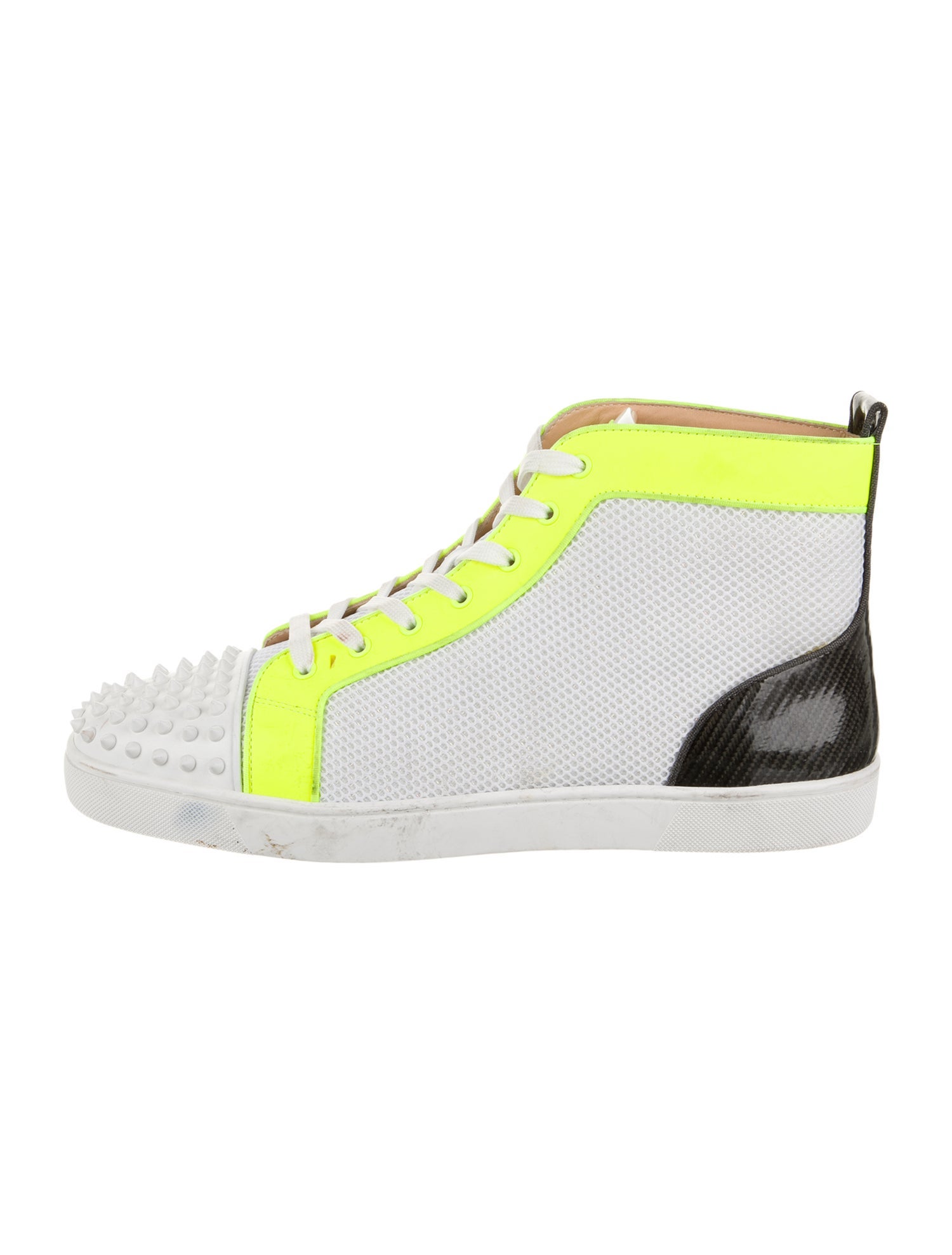 Christian Louboutin Mesh Colorblock Pattern Sneakers