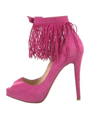 Christian Louboutin Pumps Suede Fringe Trim Accent IT 36 | 6