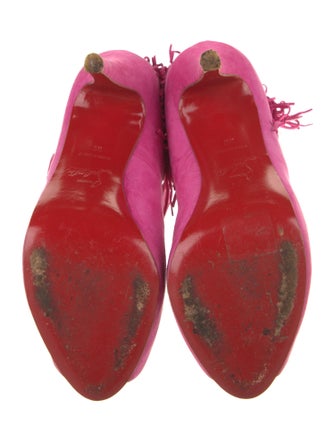 Christian Louboutin Suede Fringe Trim Accent Pumps