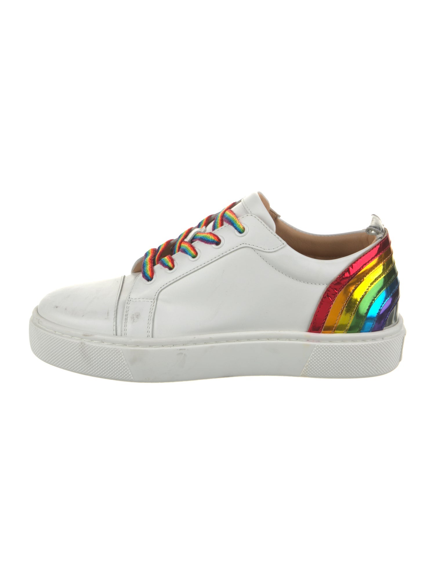 Christian Louboutin Leather Colorblock Pattern Sneakers