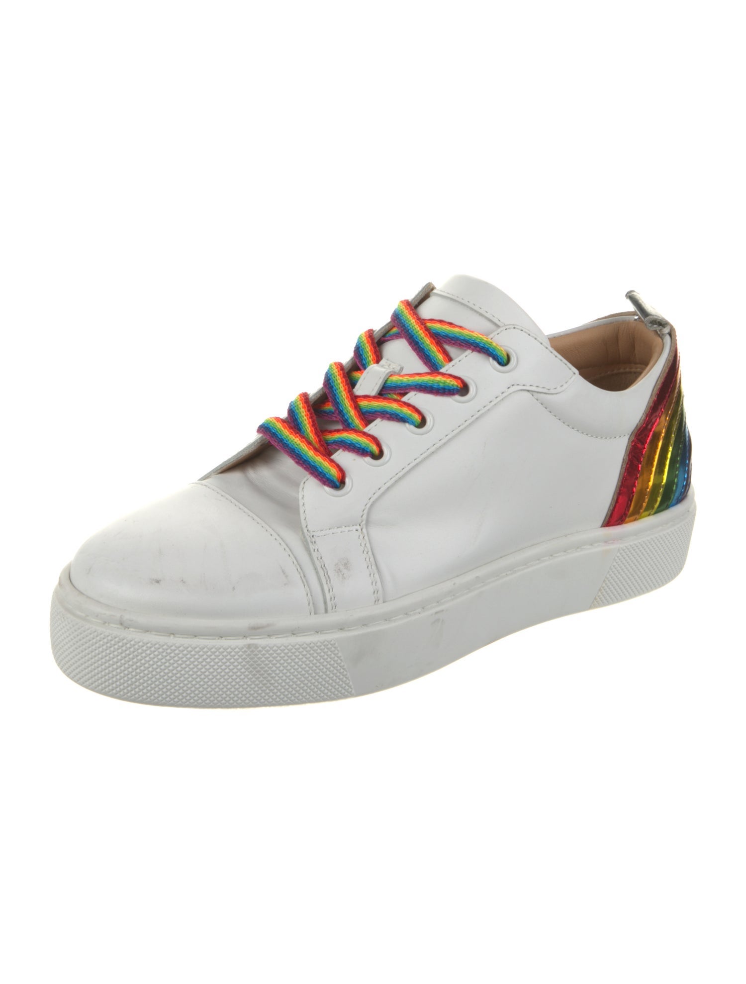Christian Louboutin Leather Colorblock Pattern Sneakers