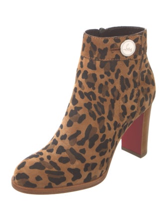 Christian Louboutin Suede Animal Print Boots
