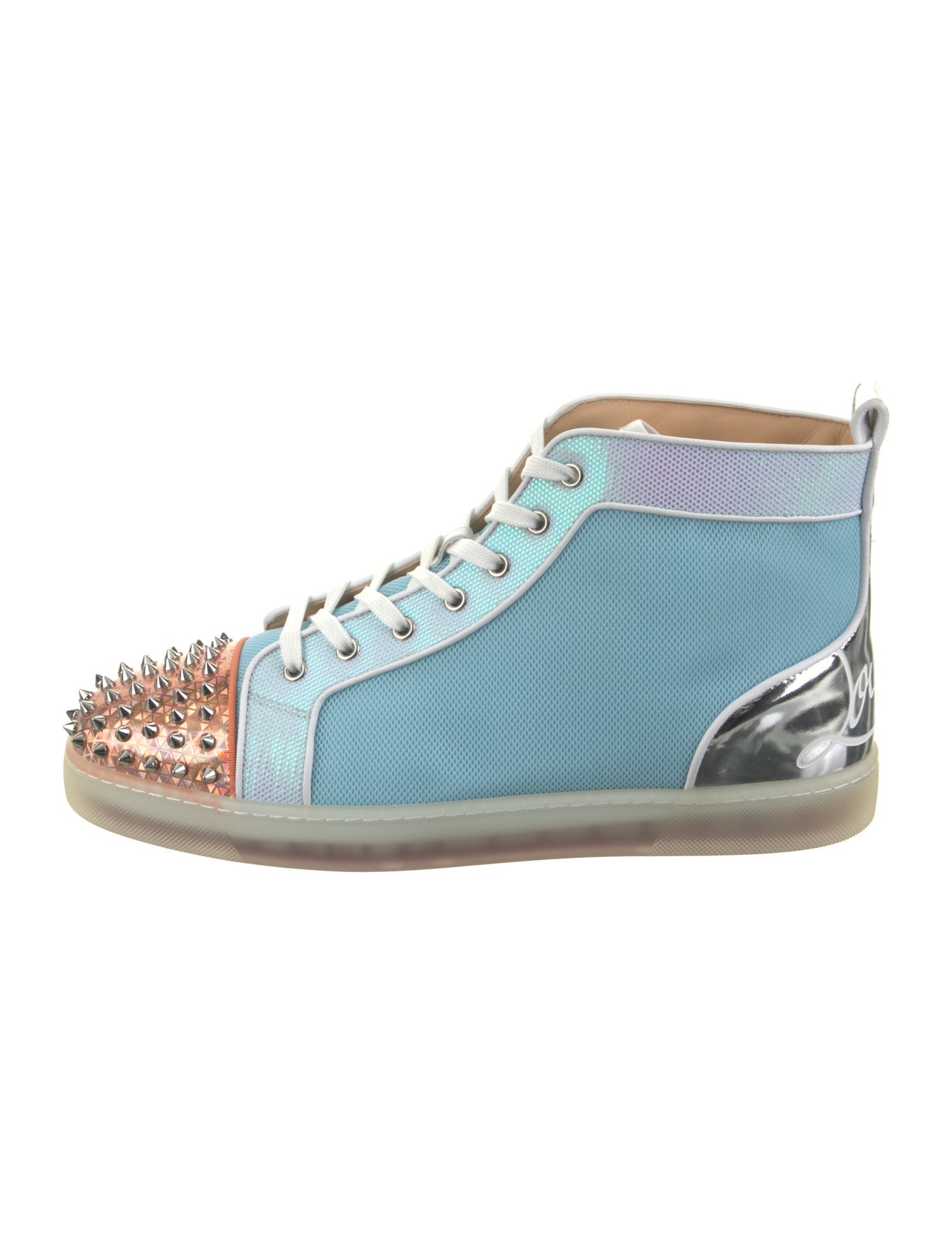 Christian Louboutin Mesh Colorblock Pattern Sneakers