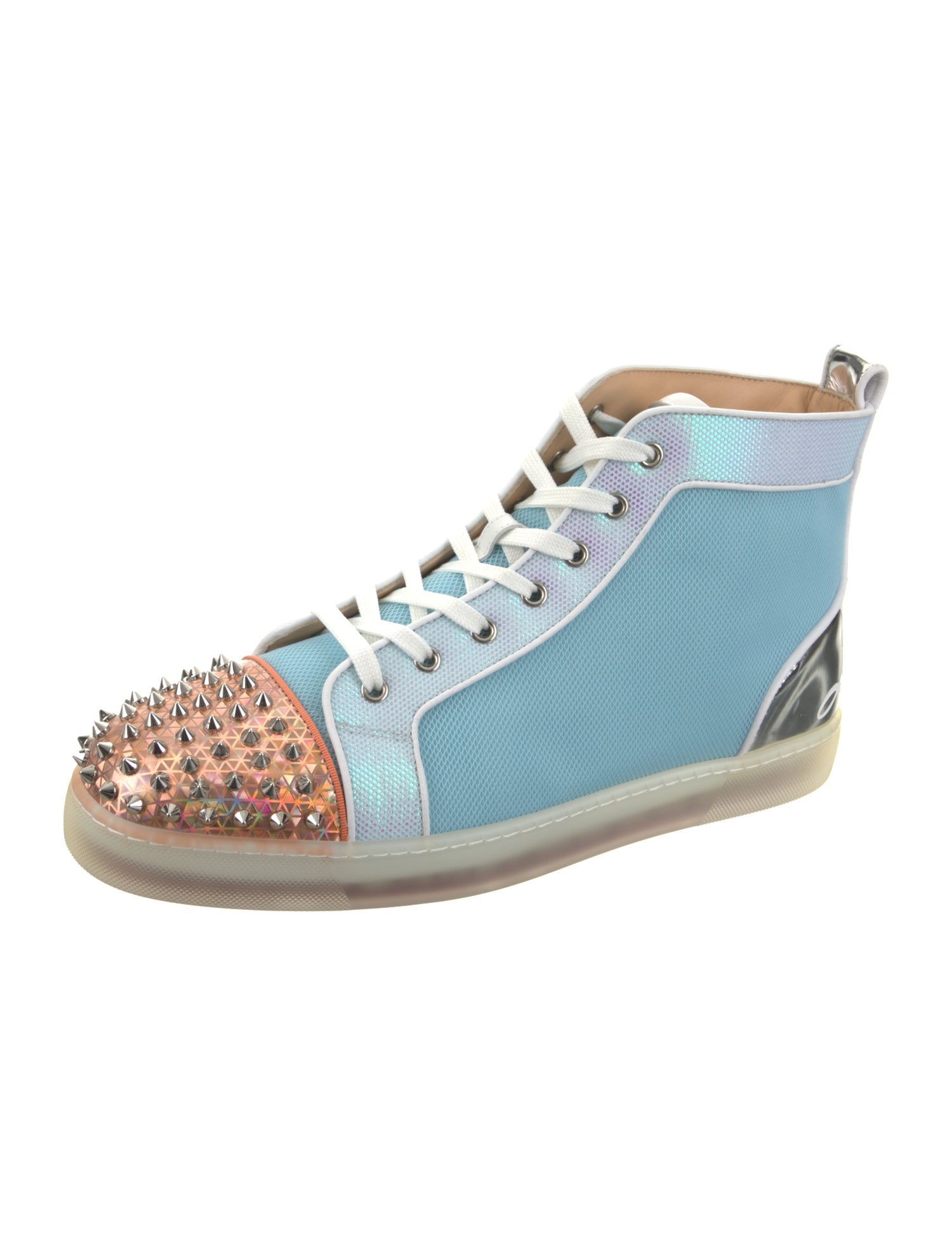 Christian Louboutin Mesh Colorblock Pattern Sneakers