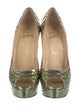 Christian Louboutin Python Leather Trim Embellishment Pumps