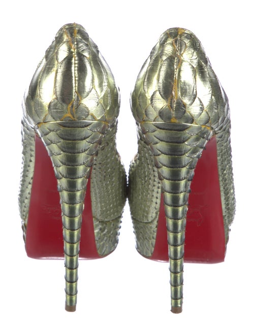 Christian Louboutin Python Leather Trim Embellishment Pumps