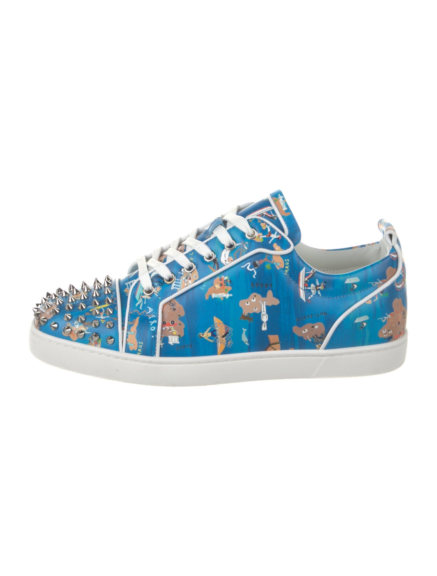 Christian Louboutin Leather Printed Sneakers
