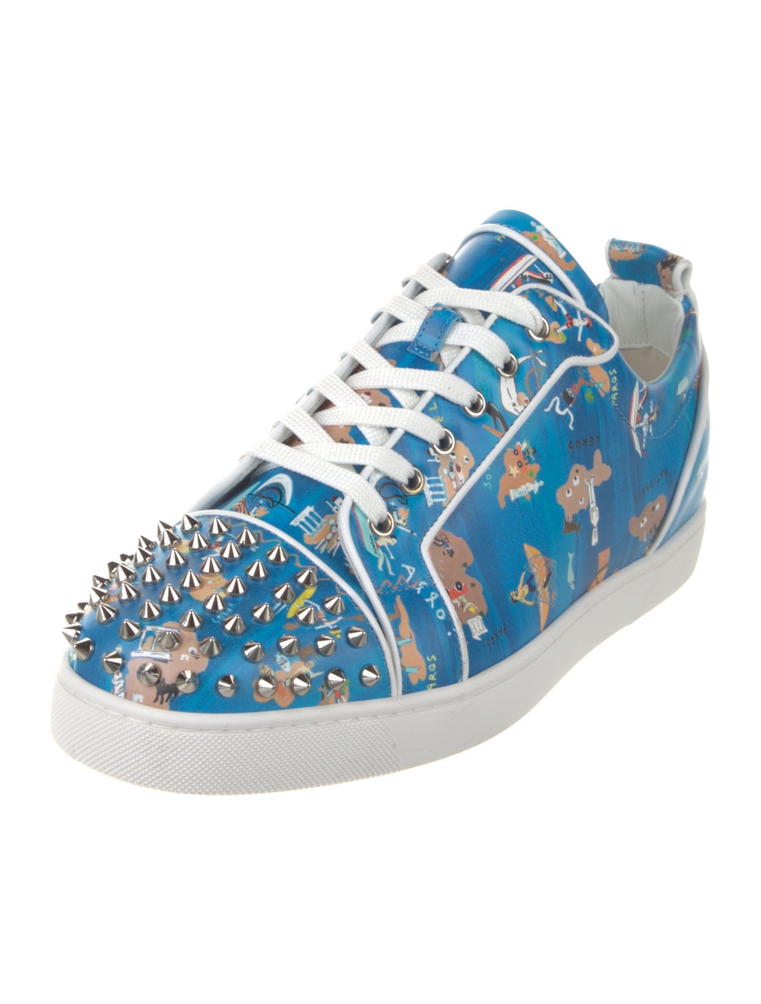 Christian Louboutin Leather Printed Sneakers