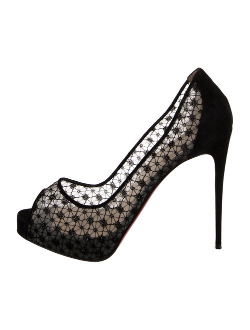 Christian Louboutin Mesh Lace Pattern Pumps