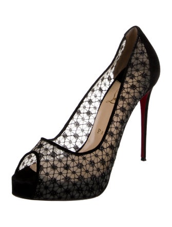 Christian Louboutin Mesh Lace Pattern Pumps