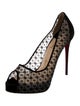 Christian Louboutin Mesh Lace Pattern Pumps
