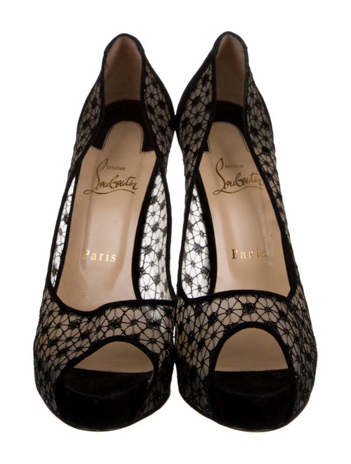 Christian Louboutin Mesh Lace Pattern Pumps