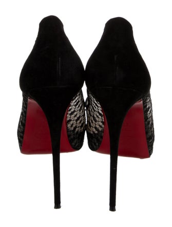 Christian Louboutin Mesh Lace Pattern Pumps