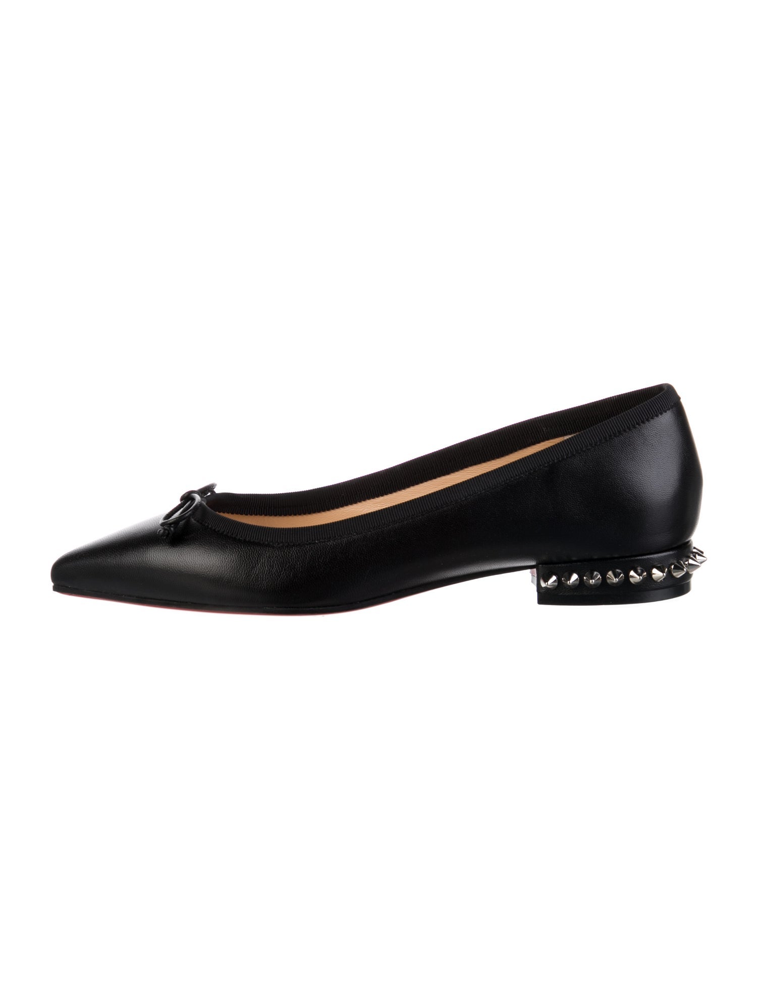 Christian Louboutin Spike Accents Leather Ballet Flats