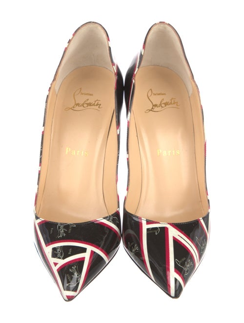 Christian Louboutin Patent Leather Printed Slingback Pumps