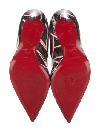 Christian Louboutin Patent Leather Printed Slingback Pumps
