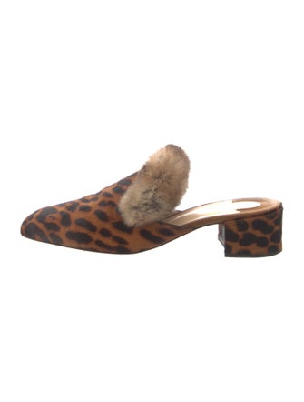 Christian Louboutin Ponyhair Animal Print Mules