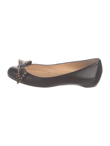 Christian Louboutin Flats Spike Accents Leather Ballet IT 35.5 | 5.5