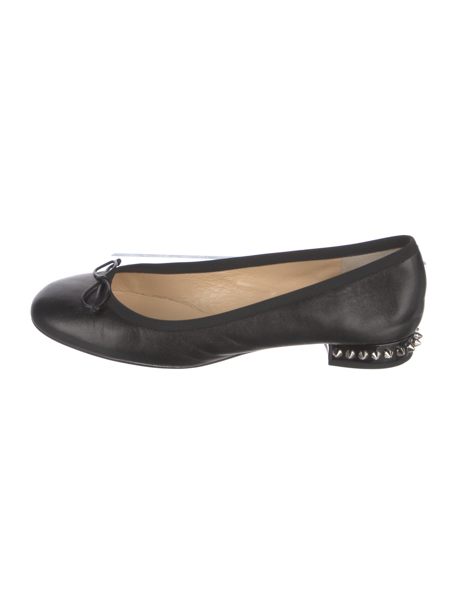 Christian Louboutin Spike Accents Leather Ballet Flats