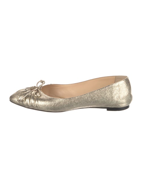 Christian Louboutin Leather Bow Accents Ballet Flats