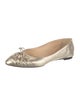 Christian Louboutin Leather Bow Accents Ballet Flats