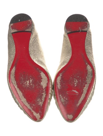 Christian Louboutin Leather Bow Accents Ballet Flats