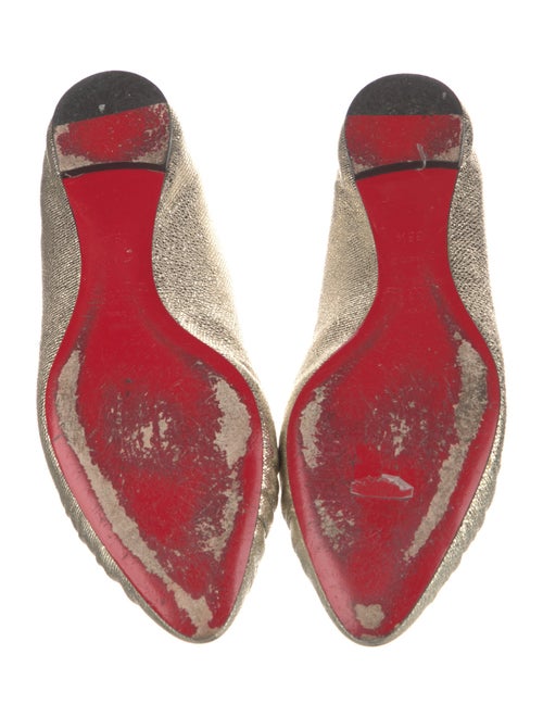 Christian Louboutin Leather Bow Accents Ballet Flats