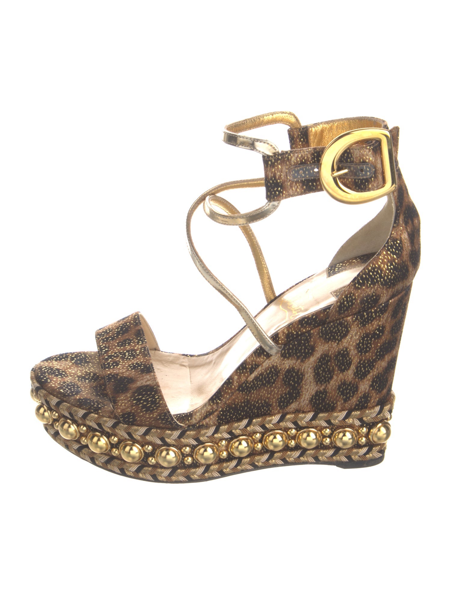 Christian Louboutin Printed Studded Accents Sandals