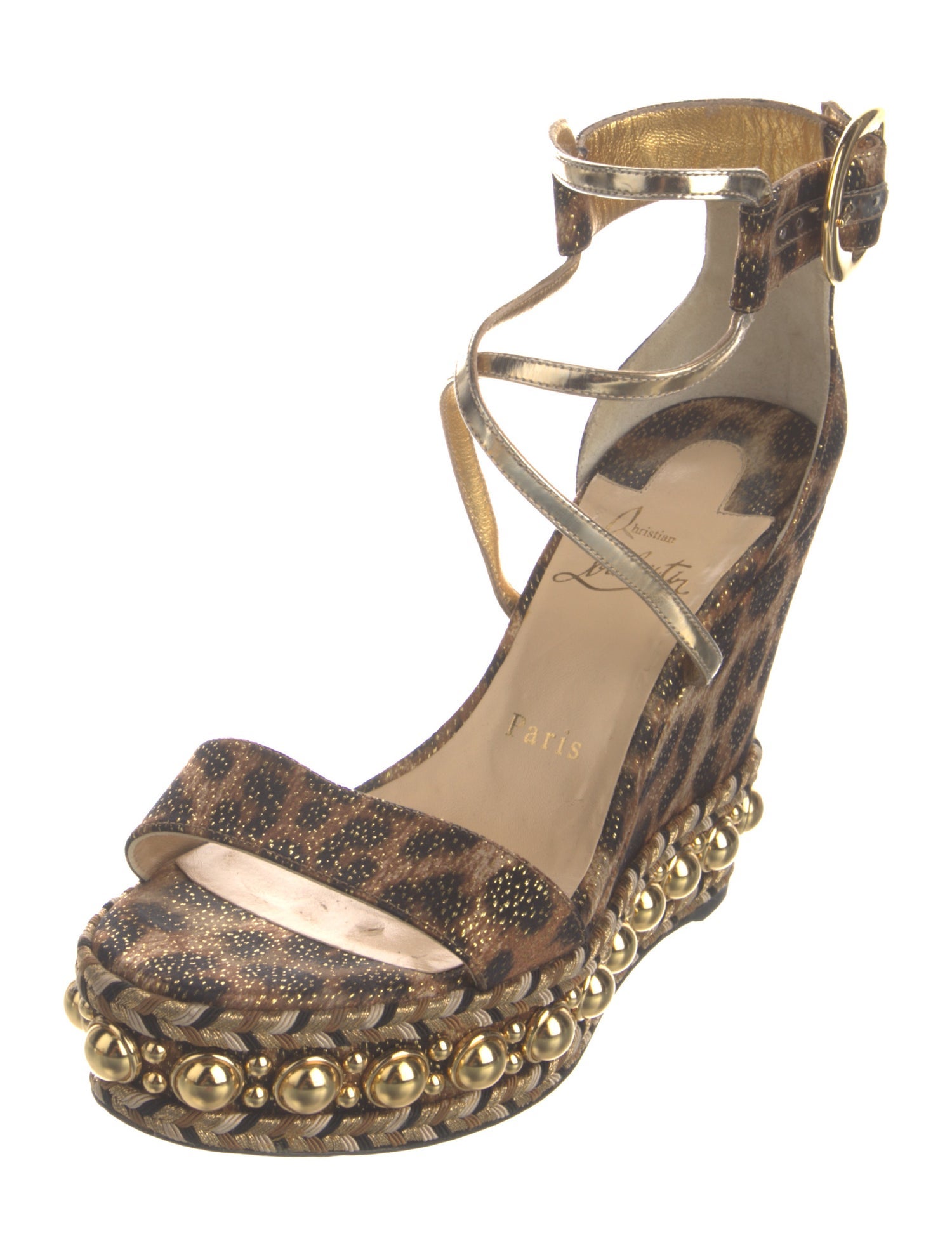 Christian Louboutin Printed Studded Accents Sandals