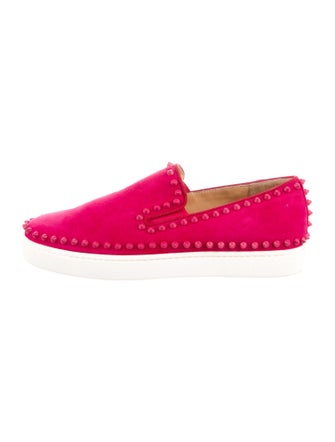 Christian Louboutin Spike Accents Suede Sneakers