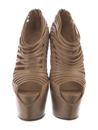 Christian Louboutin Leather Whipstitch Trim Sandals