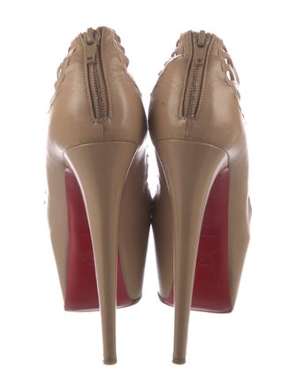 Christian Louboutin Leather Whipstitch Trim Sandals