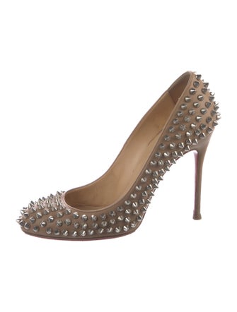 Christian Louboutin Spike Accents Leather Pumps