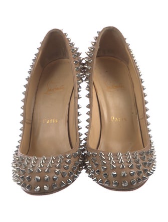 Christian Louboutin Spike Accents Leather Pumps