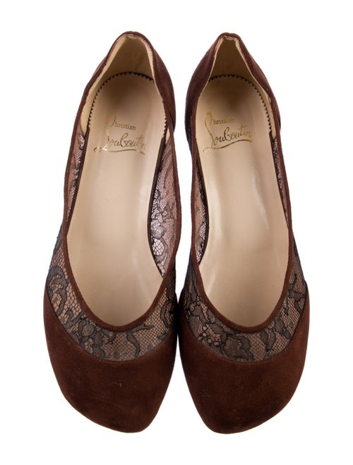 Christian Louboutin Suede Lace Pattern Ballet Flats