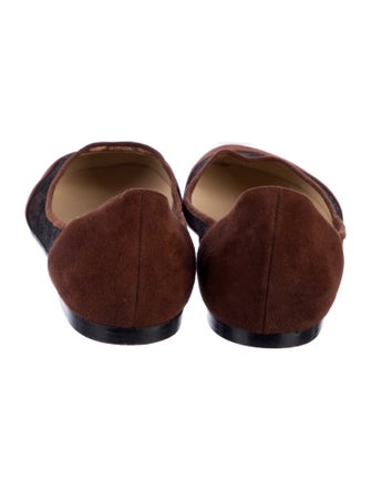 Christian Louboutin Suede Lace Pattern Ballet Flats