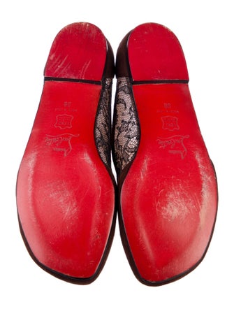 Christian Louboutin Suede Lace Pattern Ballet Flats