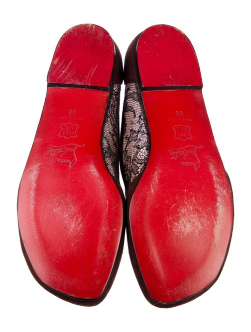 Christian Louboutin Suede Lace Pattern Ballet Flats