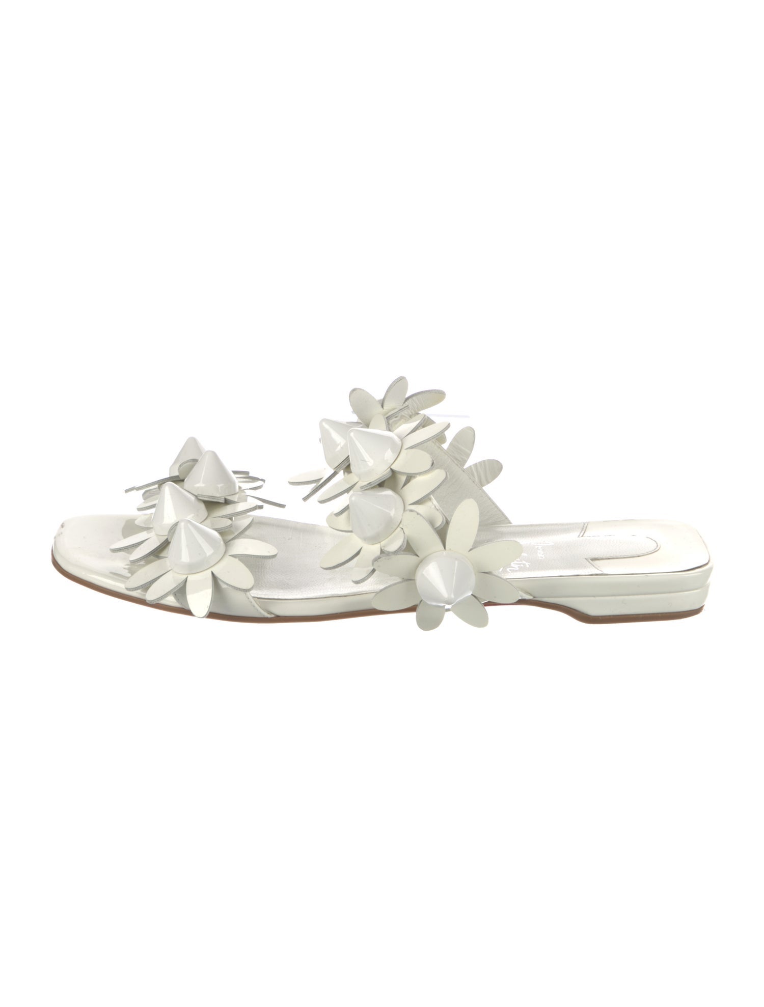 Christian Louboutin Spike Accents Patent Leather Slides