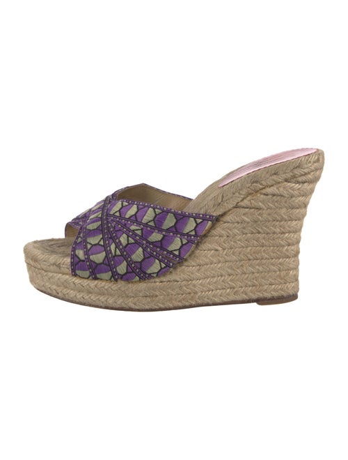 Christian Louboutin Patterned Leather Trim Embellishment Espadrilles