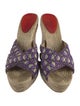 Christian Louboutin Patterned Leather Trim Embellishment Espadrilles