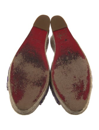 Christian Louboutin Patterned Leather Trim Embellishment Espadrilles