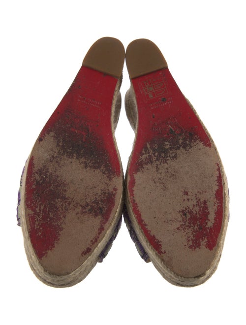 Christian Louboutin Patterned Leather Trim Embellishment Espadrilles