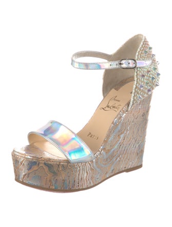 Christian Louboutin Spike Accents Patent Leather Espadrilles