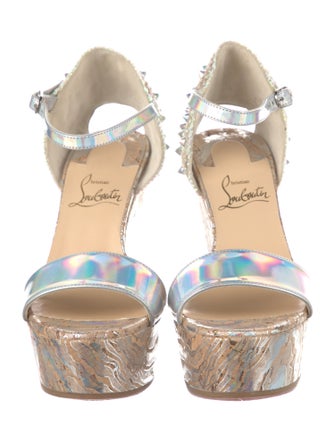 Christian Louboutin Spike Accents Patent Leather Espadrilles