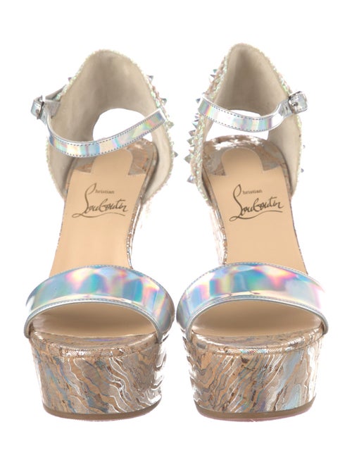 Christian Louboutin Spike Accents Patent Leather Espadrilles