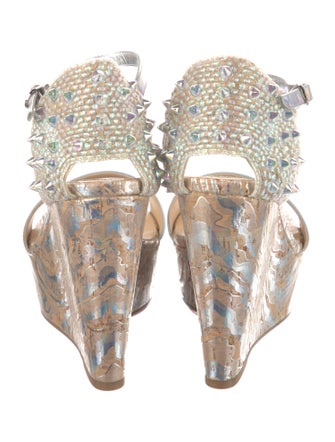 Christian Louboutin Spike Accents Patent Leather Espadrilles