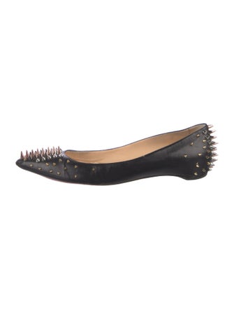Christian Louboutin Spike Accents Leather Flats